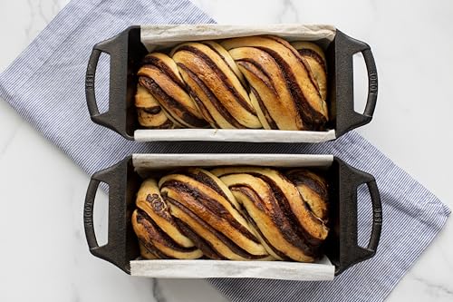 Lodge 10 Inch Pre-Seasoned Cast Iron Loaf Pan with Dual Handles, Black Z31349