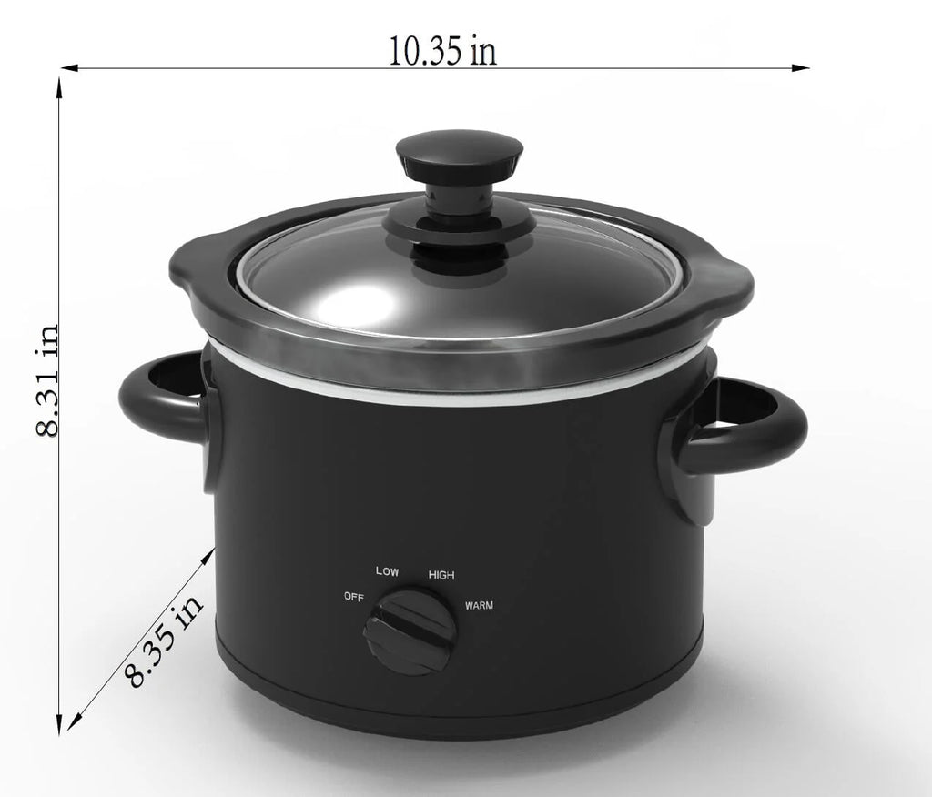 Mainstays 2 QT Slow Cooker, Matte Black, Removable Stoneware Pot C941