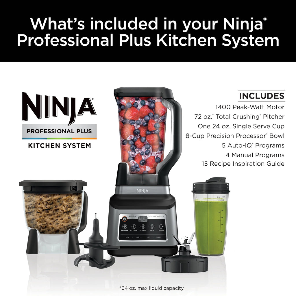 Ninja® Professional Plus Kitchen System with Auto-iQ® and 72 oz. Blender Pitcher, BN800 V94520