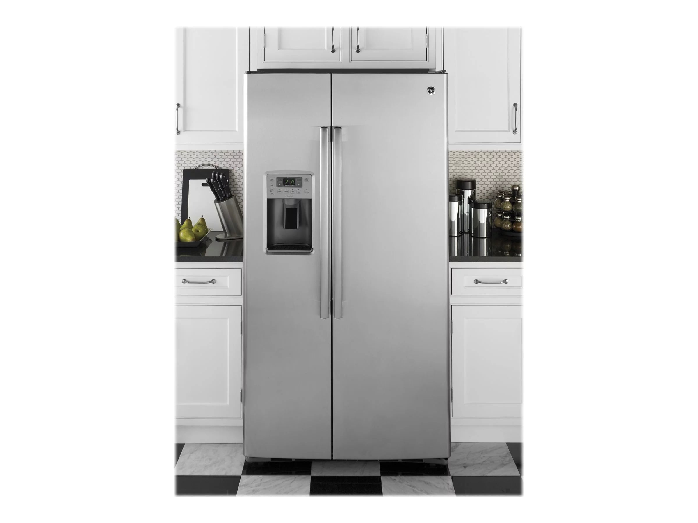 GE Profile PSS28KSHSS Side-by-Side Refrigerator with Water and Ice Dispenser, Stainless Steel Q119816