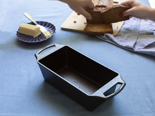 Lodge 10 Inch Pre-Seasoned Cast Iron Loaf Pan with Dual Handles, Black Z31349