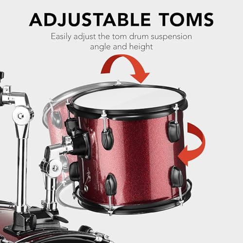 Best Choice Products 5-Piece Full Size Adult Drum Set with Cymbal Stands, Stool, Pedal, Sticks - Dark Blue Sparkle D34023