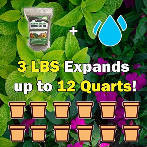 WONDER SOIL Organic Potting Soil, Coco Coir with Nutrients, 3 lbs Bag Expands to 12 Quarts M569436
