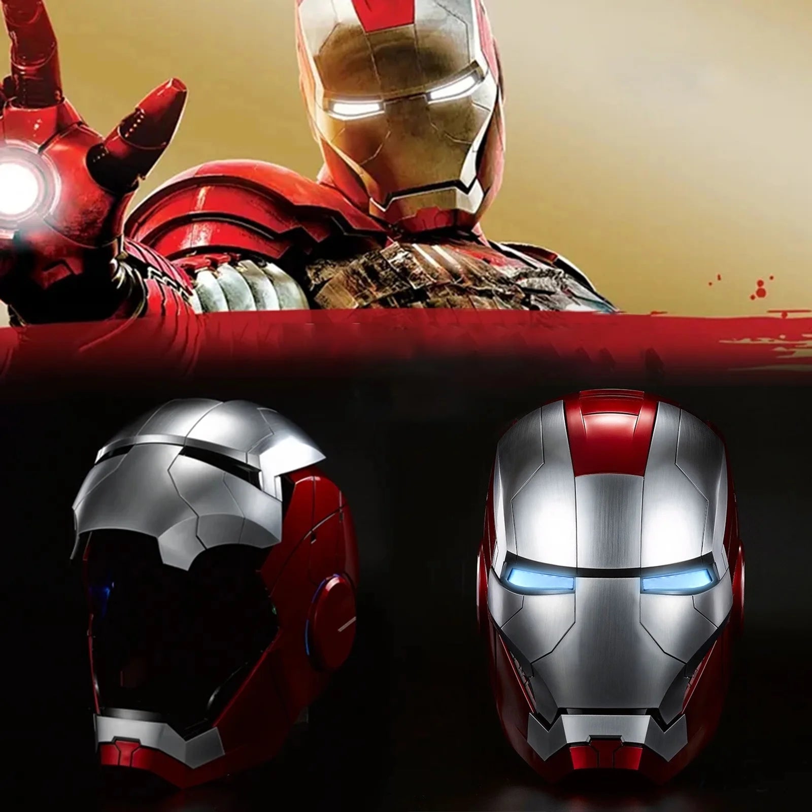Farontor Iron Man Mark 5 Helmet Wearable Mask with LED Eyes Z7935
