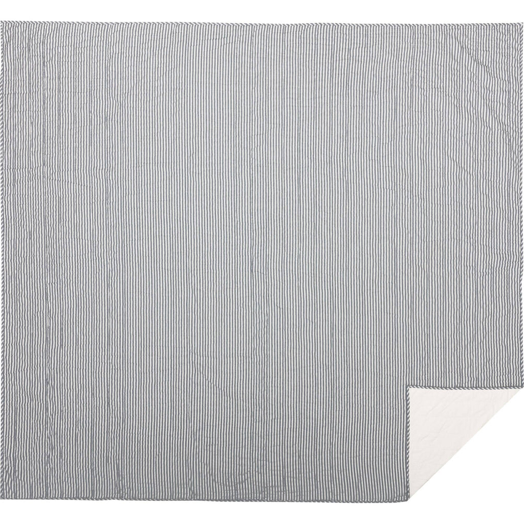 Sawyer Mill Blue Ticking Stripe Queen Quilt Coverlet L976166