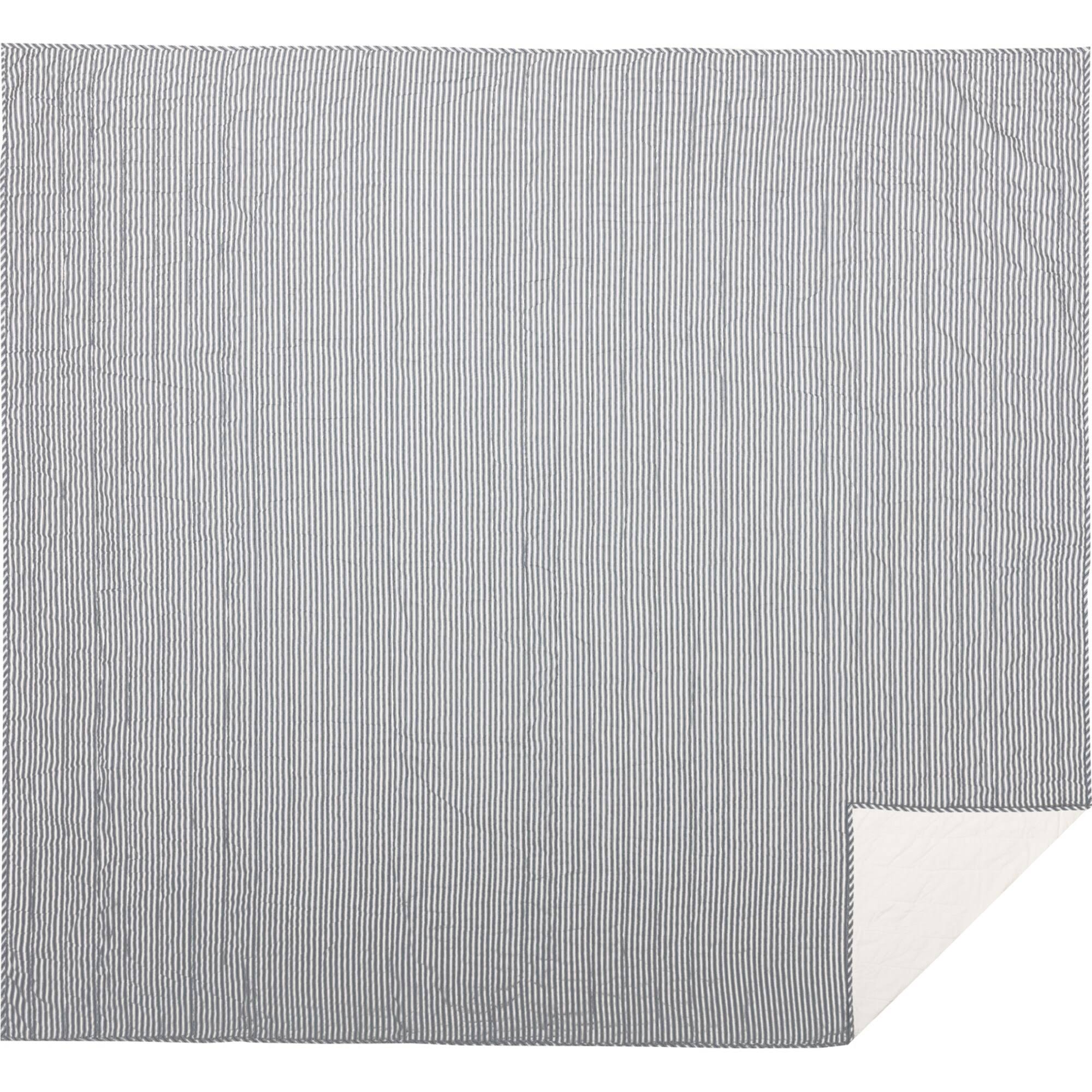Sawyer Mill Blue Ticking Stripe Queen Quilt Coverlet L976166