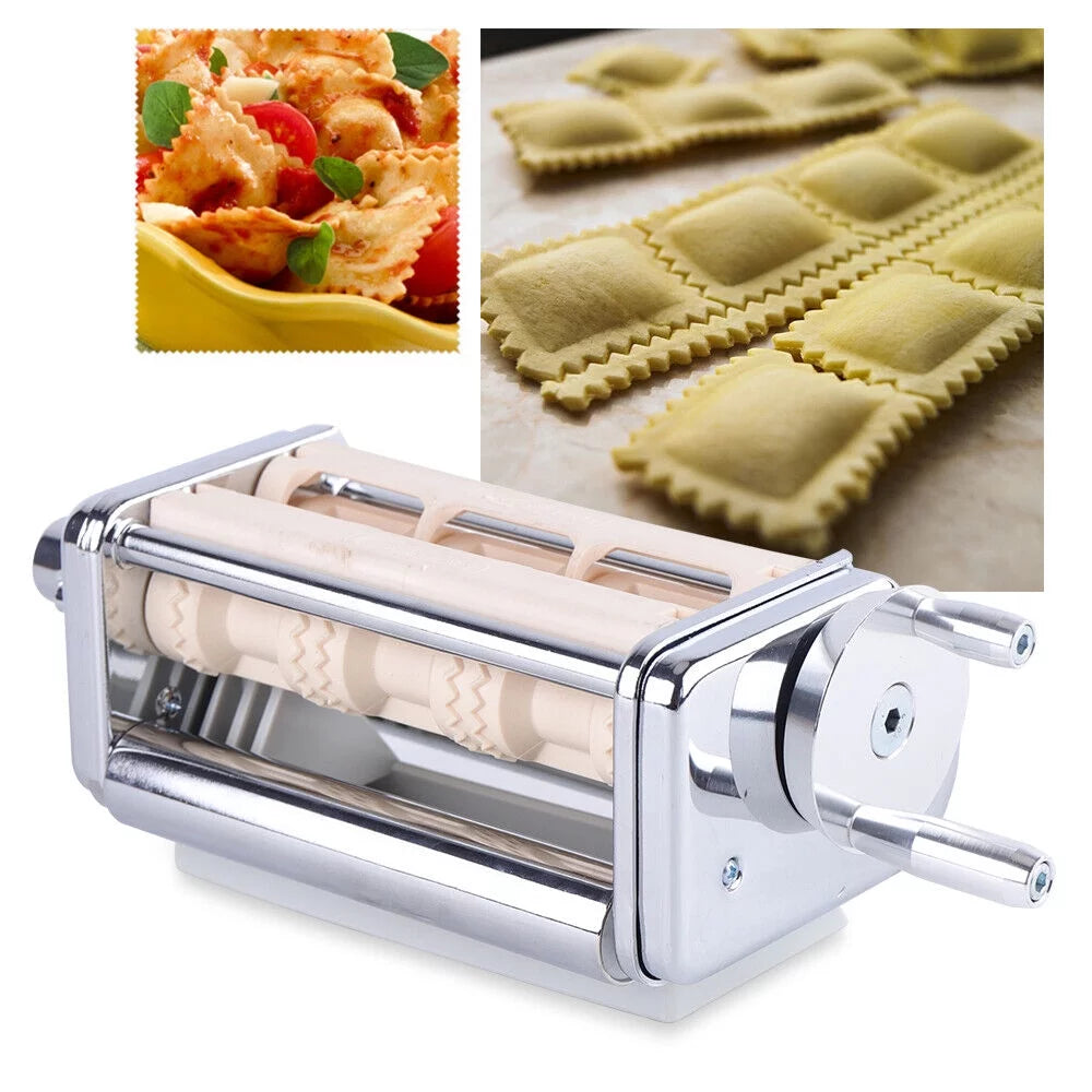 Pasta & Ravioli Maker Attachment for Stand Mixers, Silver Q4815