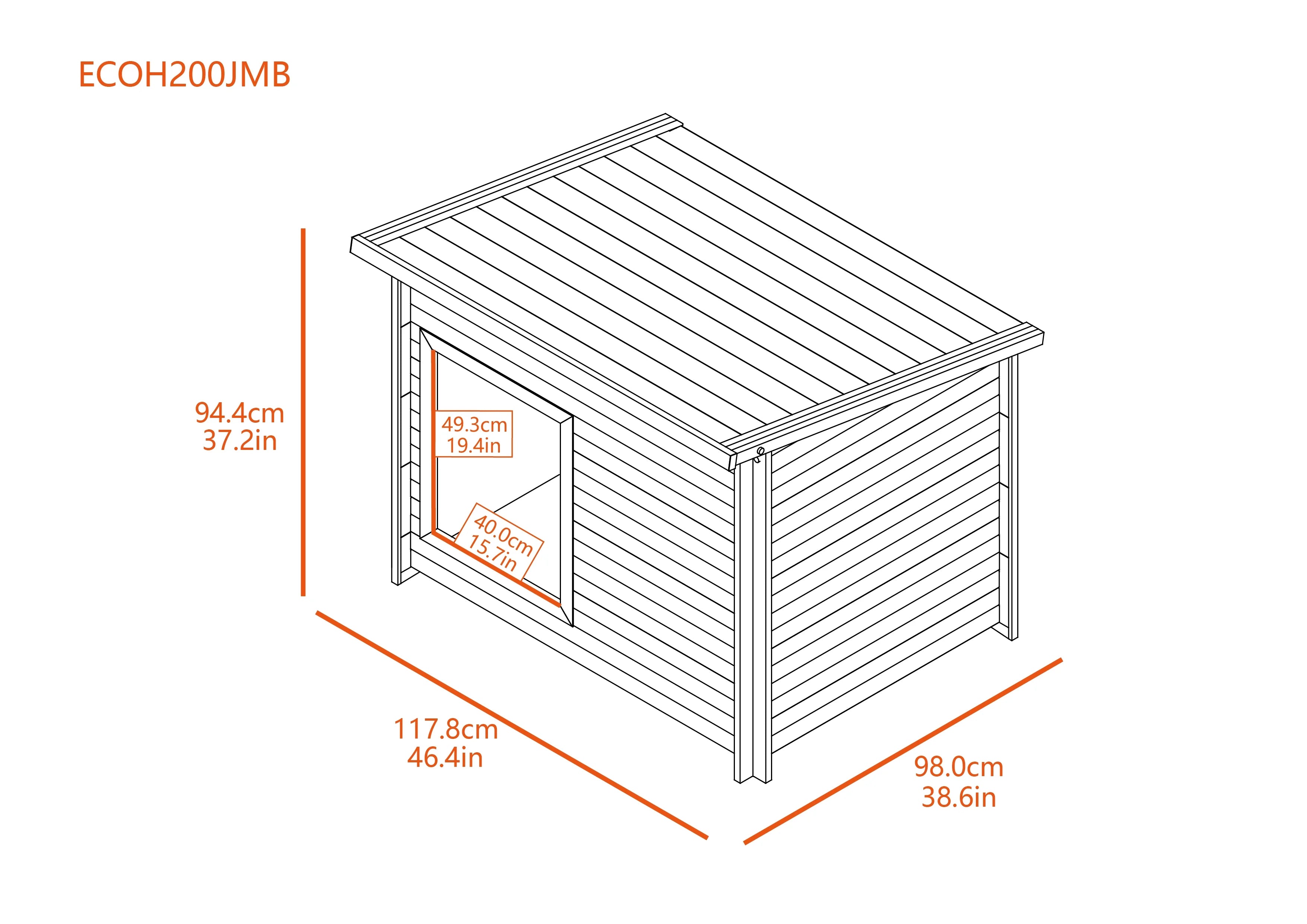 Rustic Lodge Jumbo Dog House Gray R54633