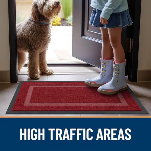 OLANLY Front Door Mat Indoor Outdoor Entrance, Waterproof, 36x24, Black P2970