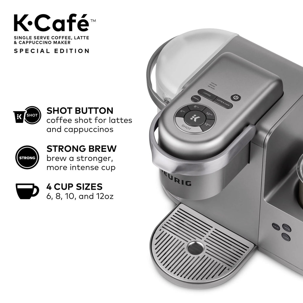 Keurig K-Cafe Special Edition Single Serve K-Cup Pod Coffee, Latte and Cappuccino Maker, Nickel N34174