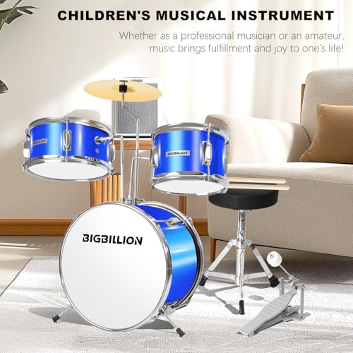 3-Piece Kids Drum Set with Cymbal, Pedal & Sticks (Pink) S64056