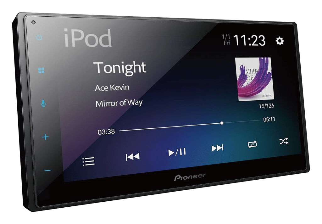 Pioneer DMH-160BT Car Play/Android Auto Digital Media Receiver with 6.8 Touchscreen and Bluetooth,Double Din, Backup Camera Ready