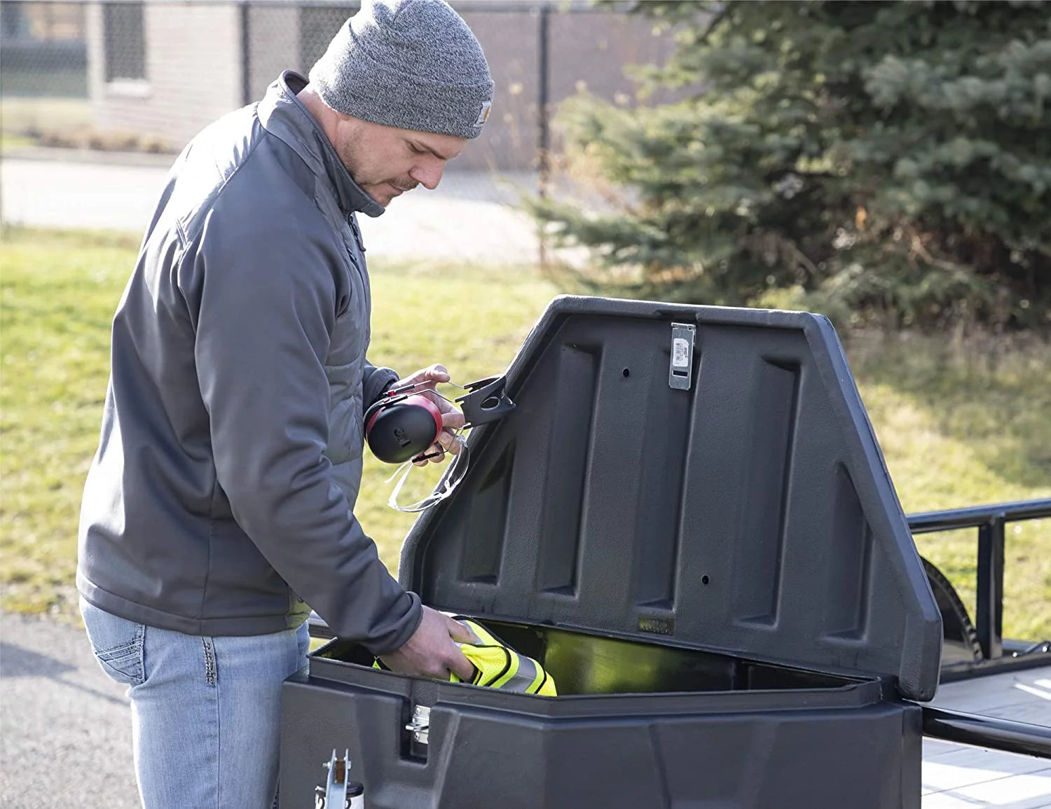 Buyers Products 1701680 Trailer Tongue Tool Storage Box, Black X6826