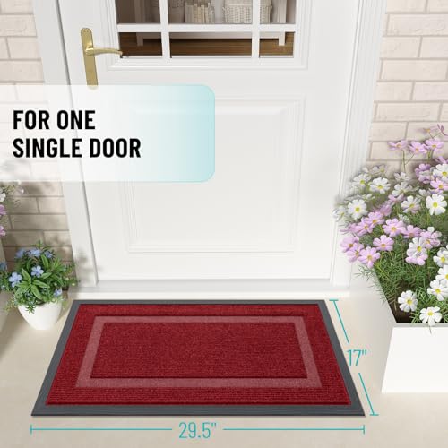 OLANLY Front Door Mat Indoor Outdoor Entrance, Waterproof, 36x24, Black P2970