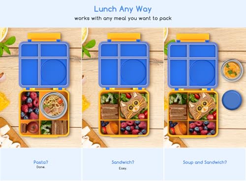 Bento Box for Kids - Leak-Proof Lunch Box with Insulated Thermos Food Jar, Blue O585527