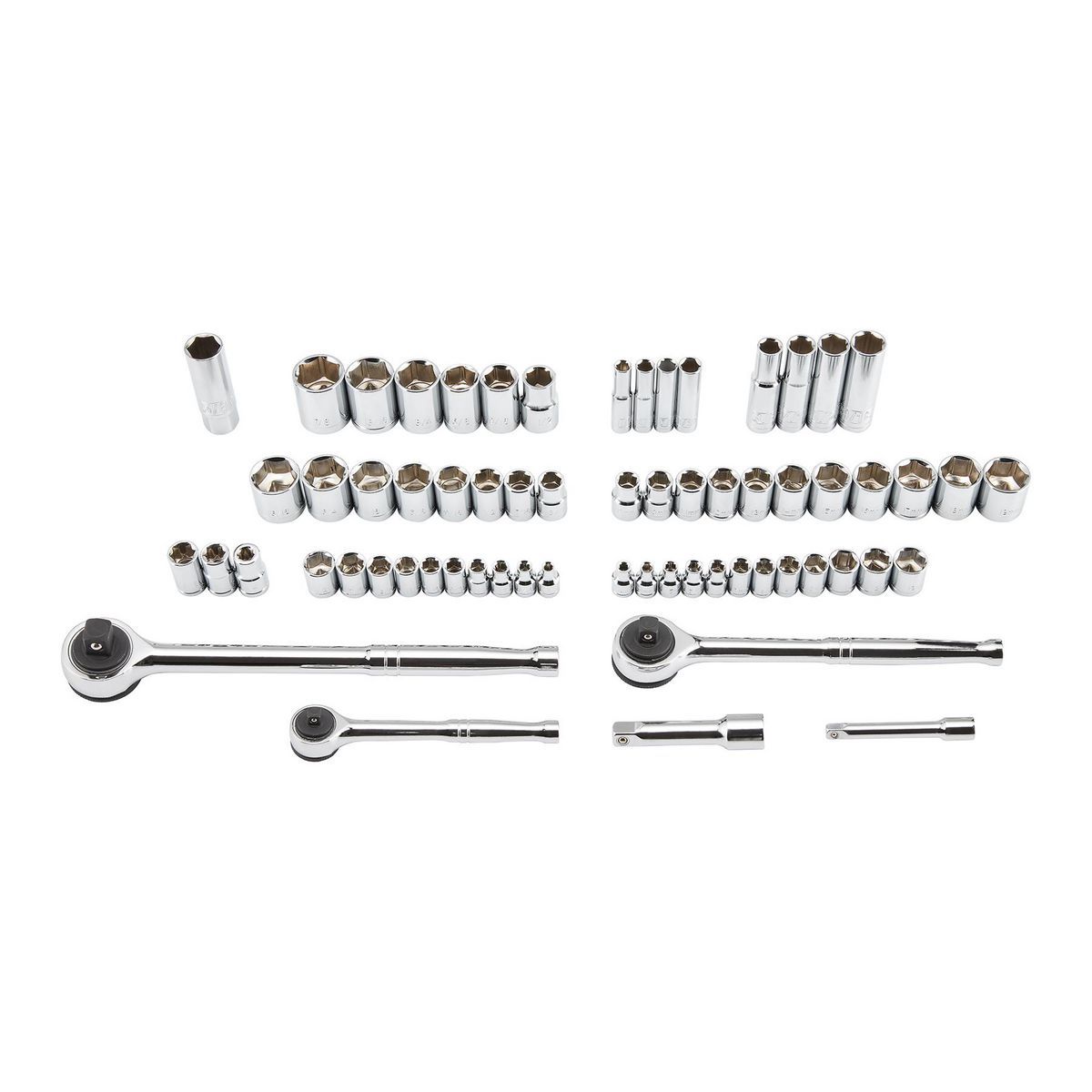 PITTSBURGH 64-Piece SAE & Metric Socket Set, 1/4, 3/8, 1/2 in. Drive J4863