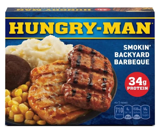 Hungry Man Smokin' Backyard BBQ Frozen Dinner, 15.25 oz, Pack of 8 C7804