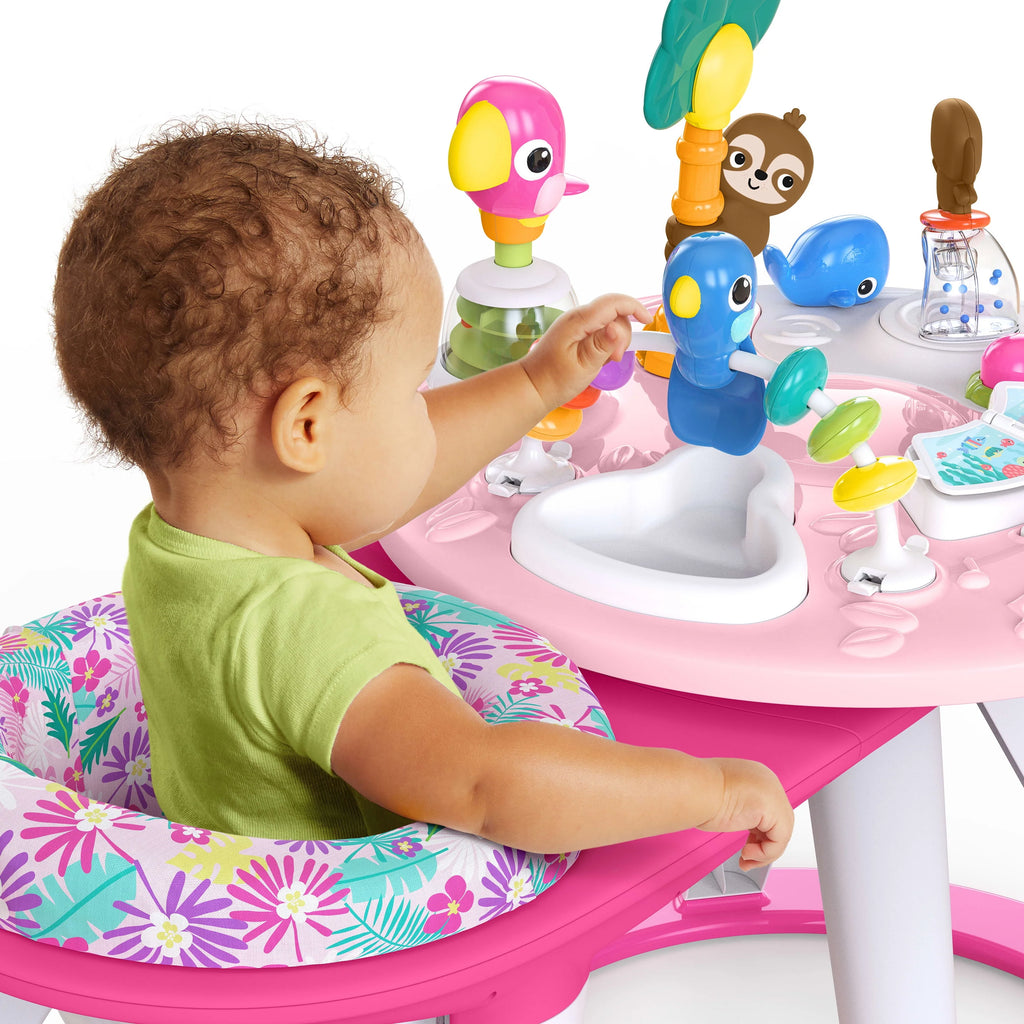 Bright Starts Around We Go 2-in-1 Baby Activity Center & Table, Tropic Coral J1927