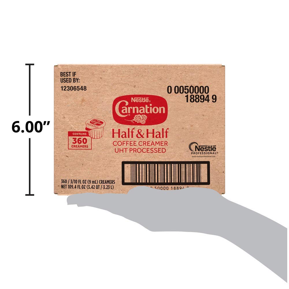 Nestle Carnation Coffee Creamer Half and Half, No Refrigeration, 360 Pack of 2 A425184
