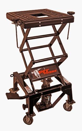 Pit Posse PP2551S Motorcycle ATV Scissor Floor Jack Lift Stand with Caster Wheels L14898