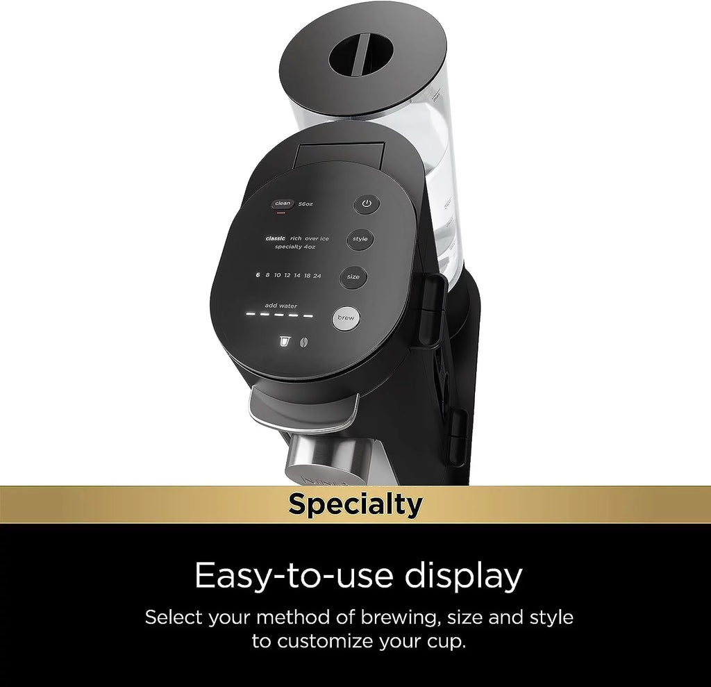 Ninja PB051 Pods & Grounds Single-Serve Coffee Maker with Milk Frother, Black V889413