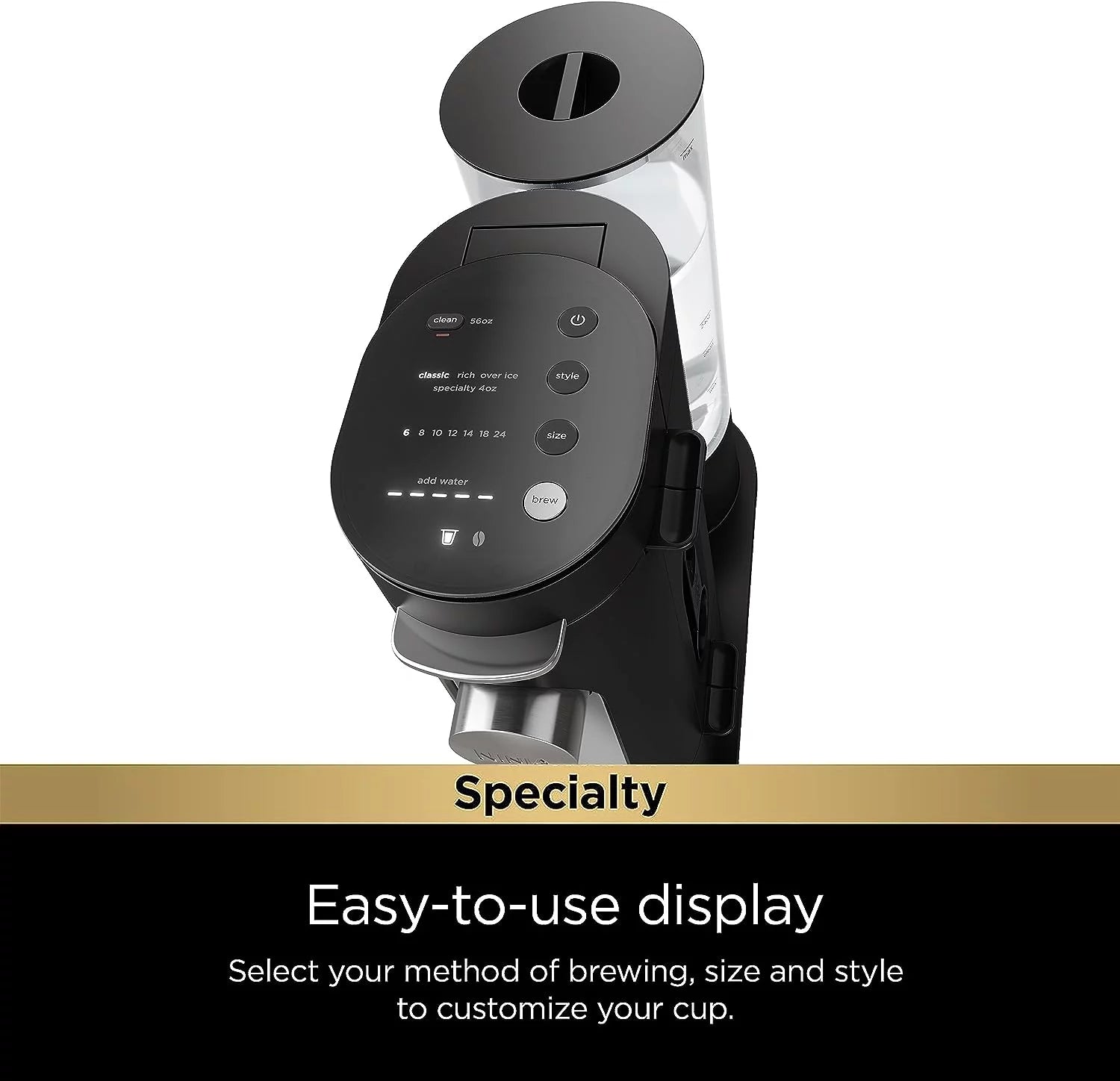 Ninja PB051 Pods & Grounds Single-Serve Coffee Maker with Milk Frother, Black V889413