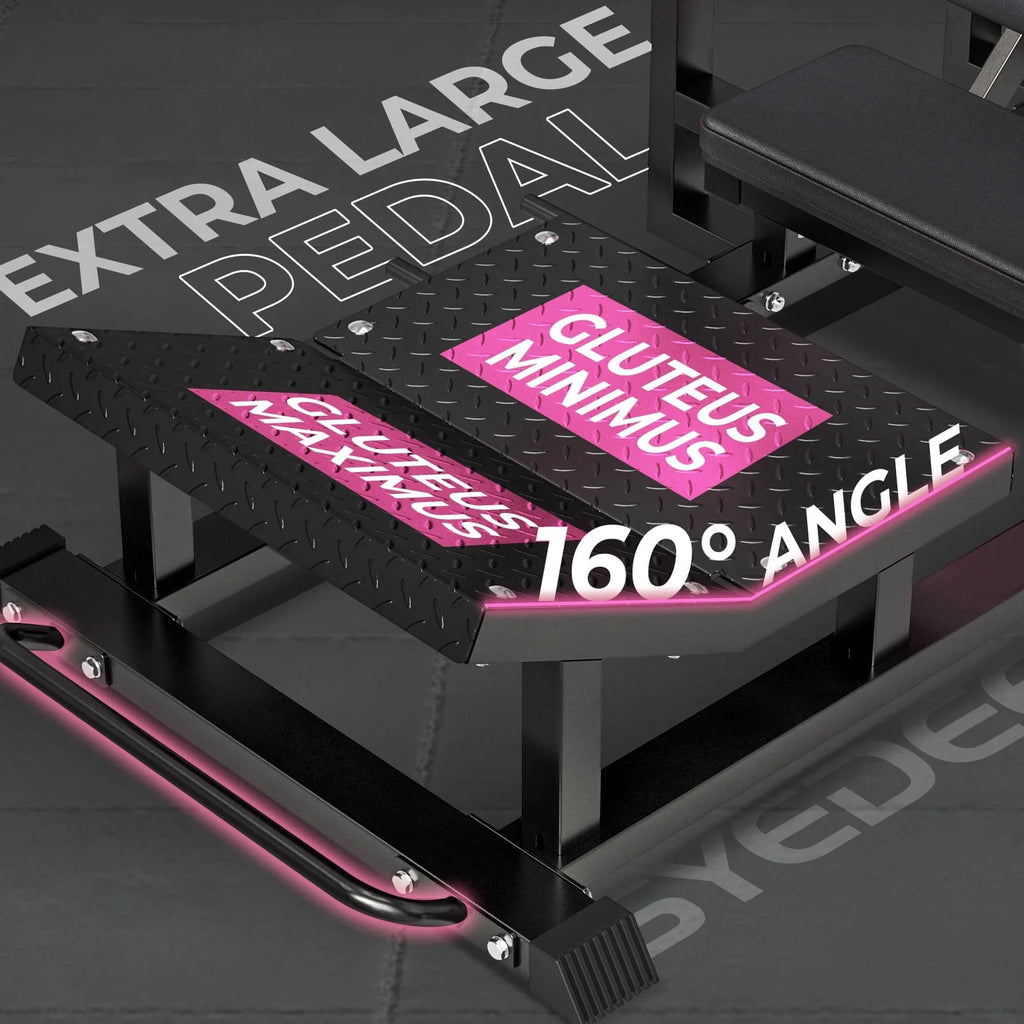 syedee Glute Bridge Machine, Heavy Duty Plate-Loaded Hip Thrust, Red J397479