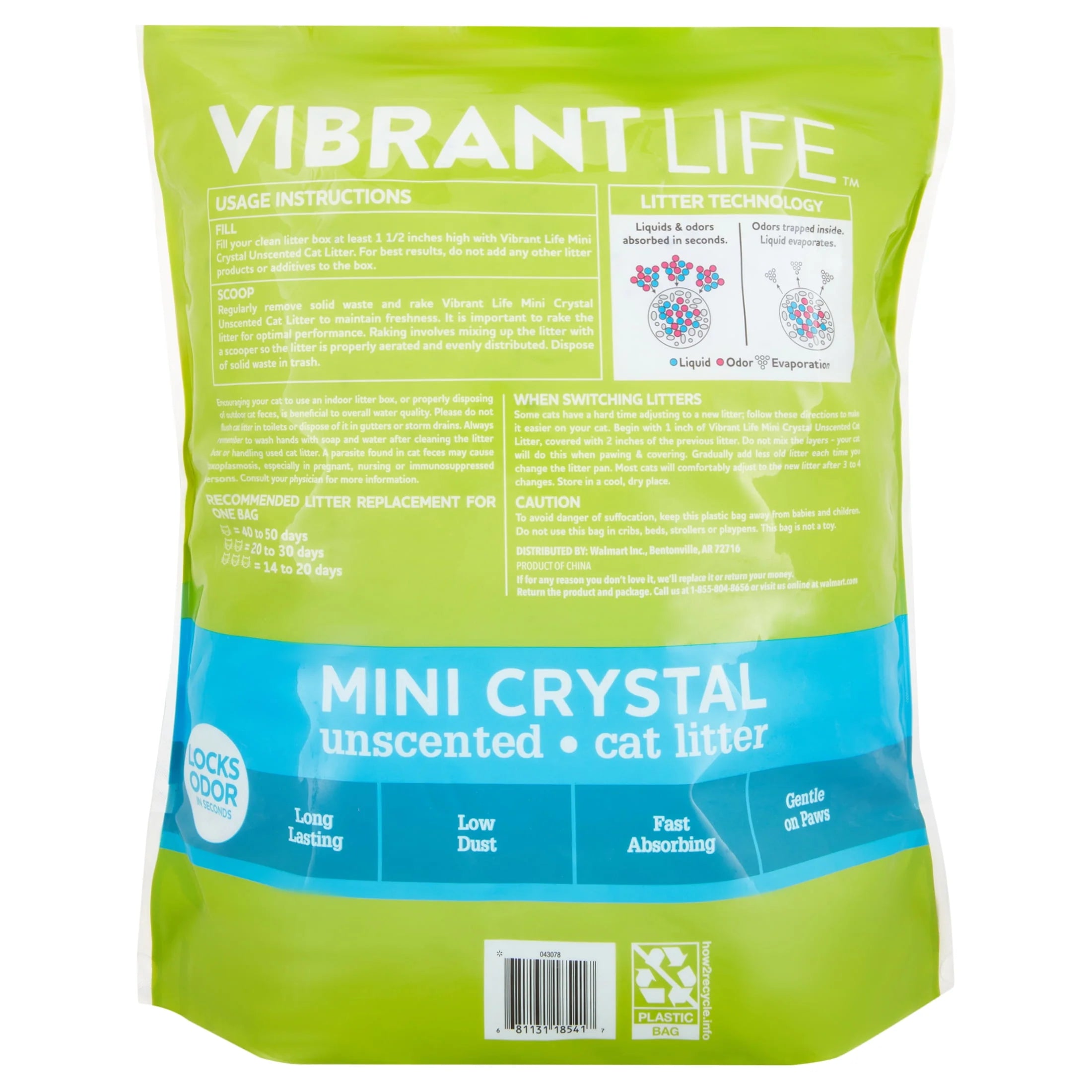 Vibrant Life Mini Crystal Unscented Cat Litter, 8 lb Z939