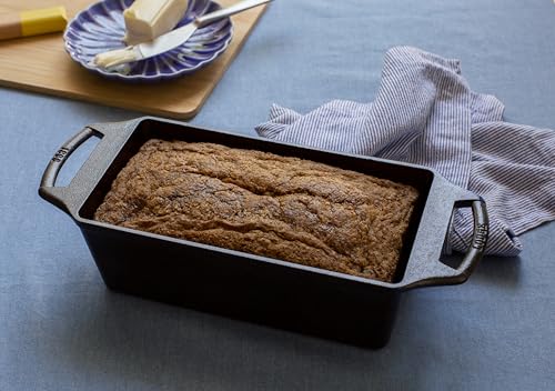 Lodge 10 Inch Pre-Seasoned Cast Iron Loaf Pan with Dual Handles, Black Z31349