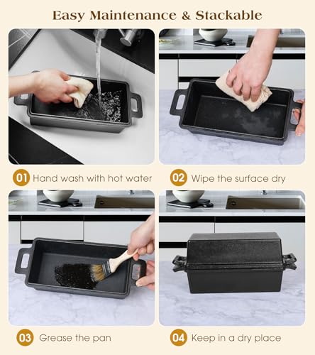 Cast Iron Loaf Pan with Lid, 9×5 in, Oven-Safe for Sourdough Bread G904458