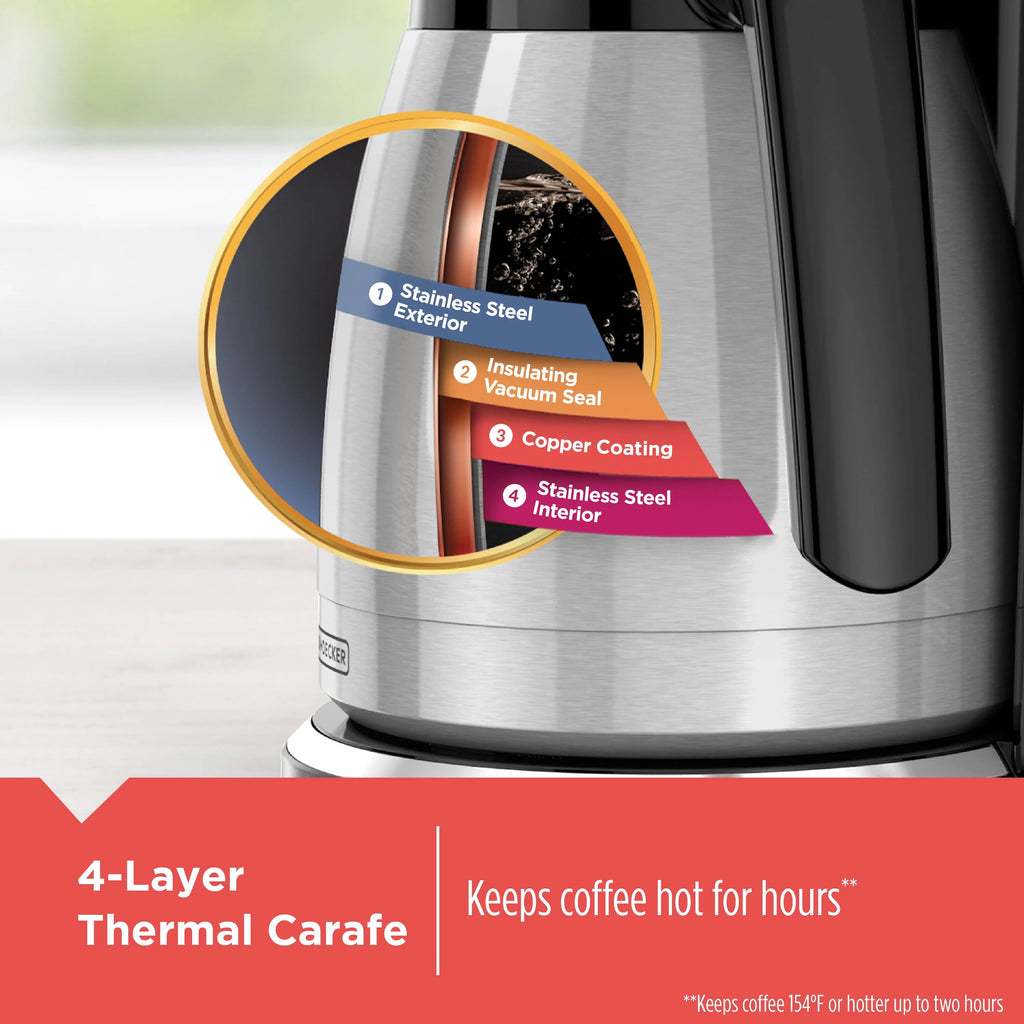 BLACK+DECKER 12-Cup Thermal Programmable Coffeemaker CM2046S G96800