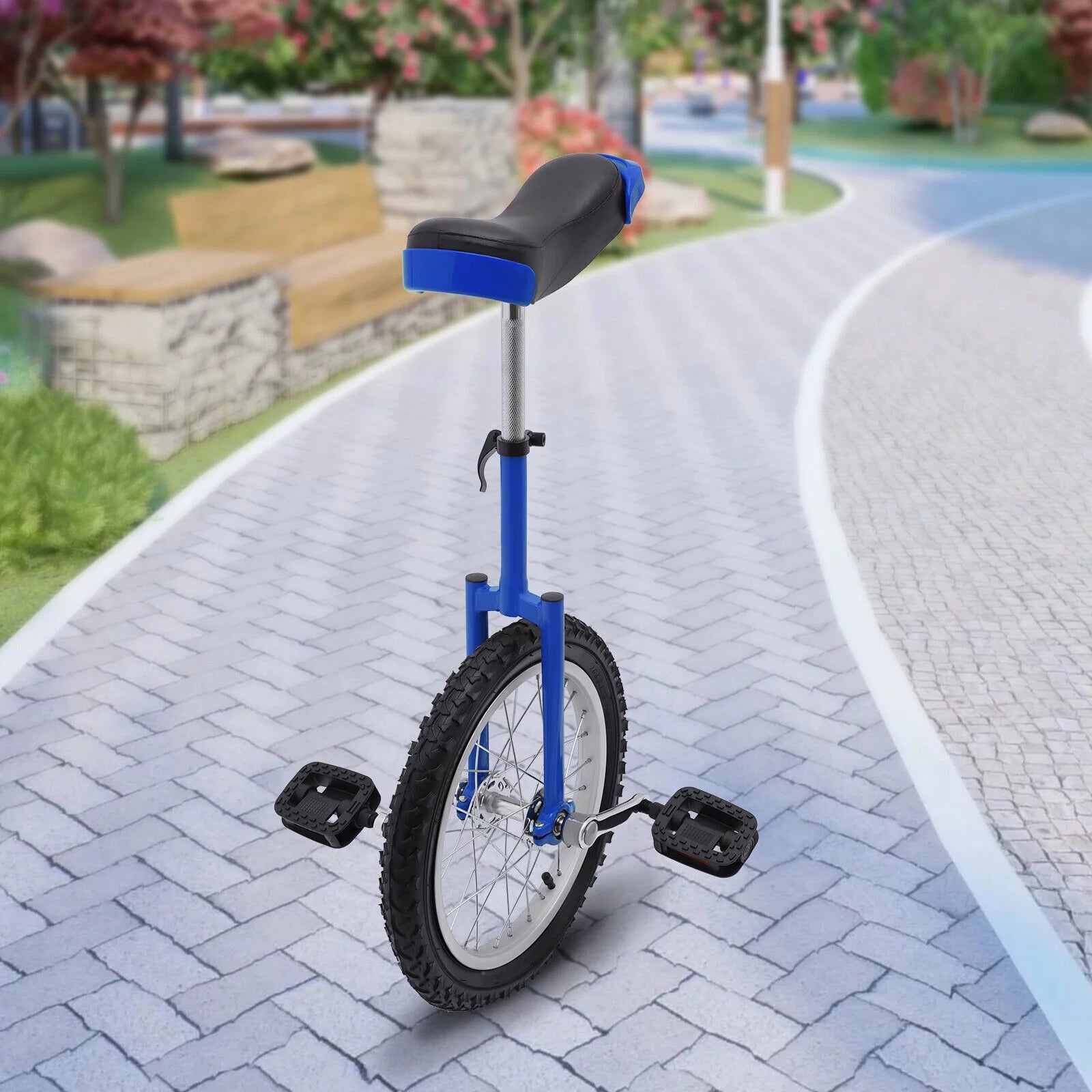 16 Wheel Unicycle with Steel Rim, Adjustable Height for Adults Kids I34001