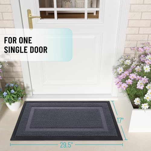 OLANLY Front Door Mat Indoor Outdoor Entrance, Waterproof, 36x24, Black P2970