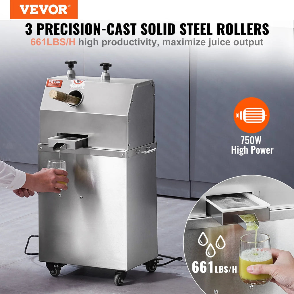 SKYSHALO 750W Electric Sugar Cane Juicer with 3 Rollers L54889