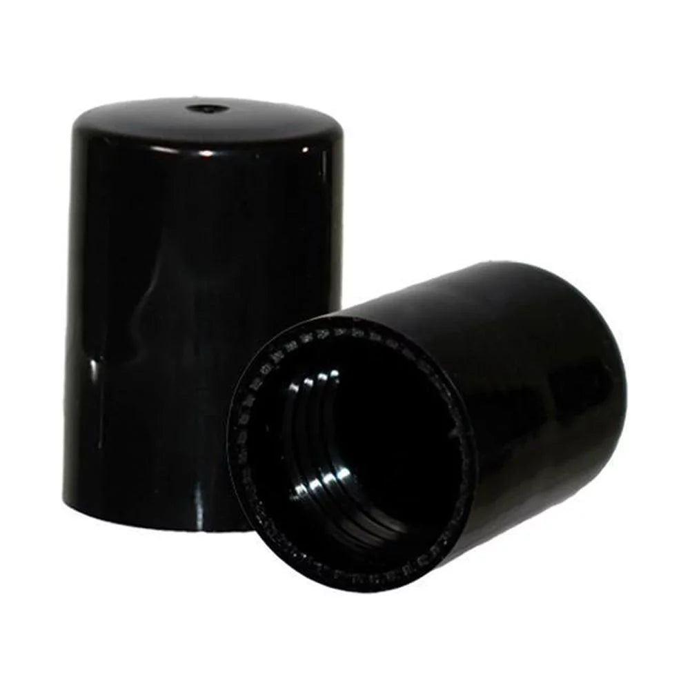 1/3 oz Clear Glass Roll-on Bottle with Black Cap L2864