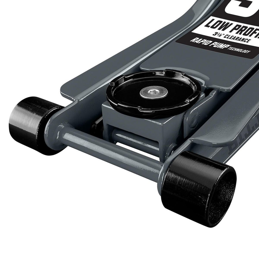 PITTSBURGH 3 Ton Low-Profile Floor Jack with Rapid Pump, Slate Gray J65430