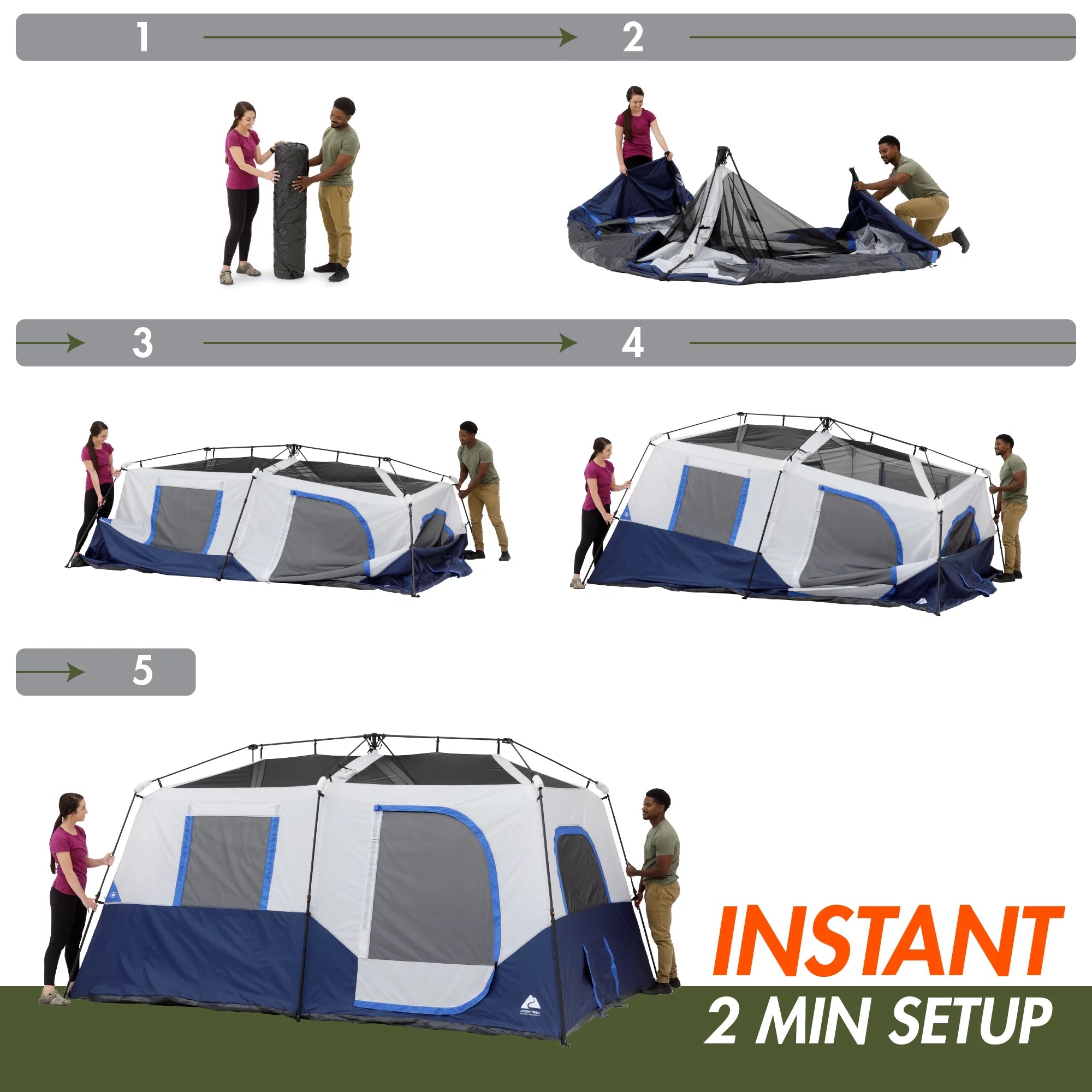 Ozark Trail 8-Person Cabin Tent with LED Lighted Poles G9166