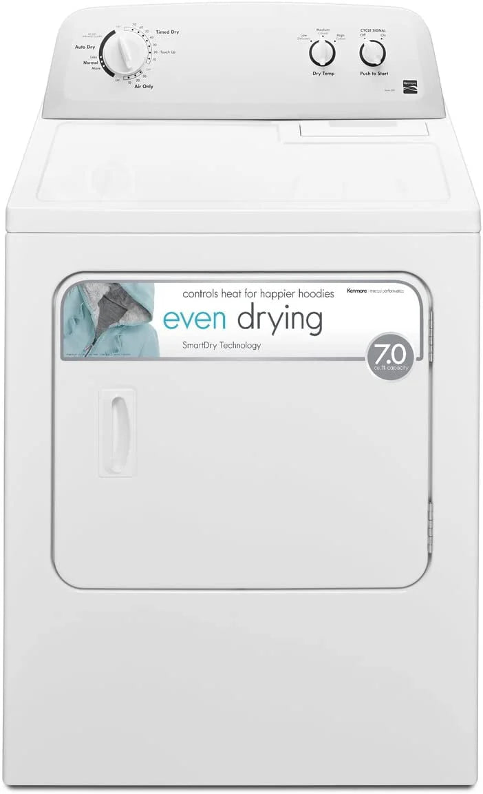Kenmore Electric Dryer with SmartDry/Wrinkle Guard, 7 Cu. ft. Capacity, White, 43H x 29W x 28D
