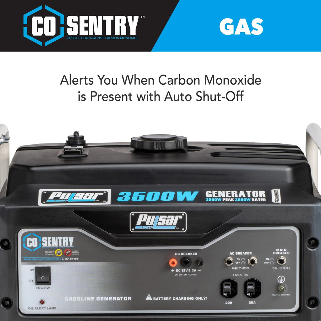 Pulsar 3500-Watt Gasoline Generator with CO Sentry G231387