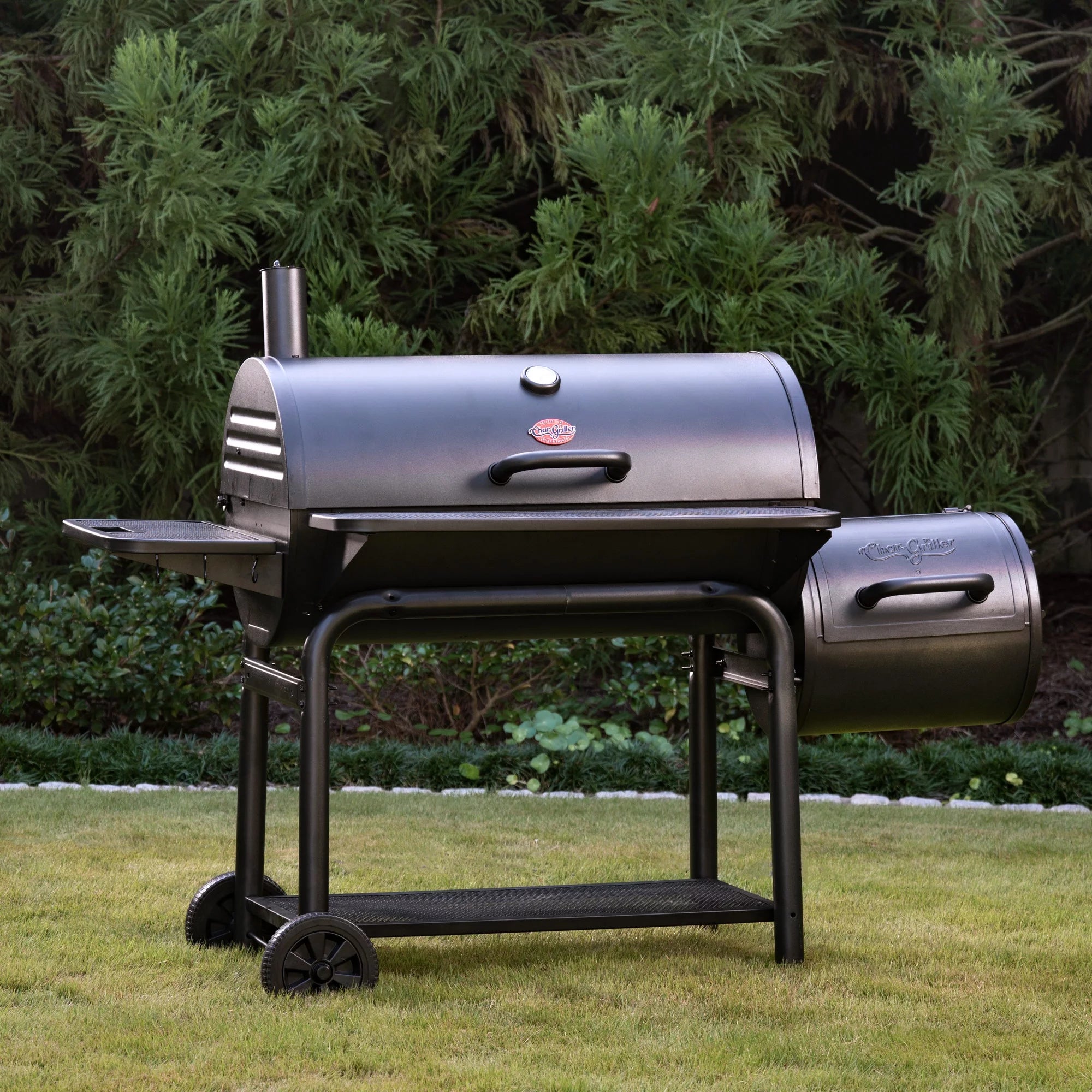 Char-Griller Smokin' Outlaw Charcoal Grill and Offset Smoker V528075