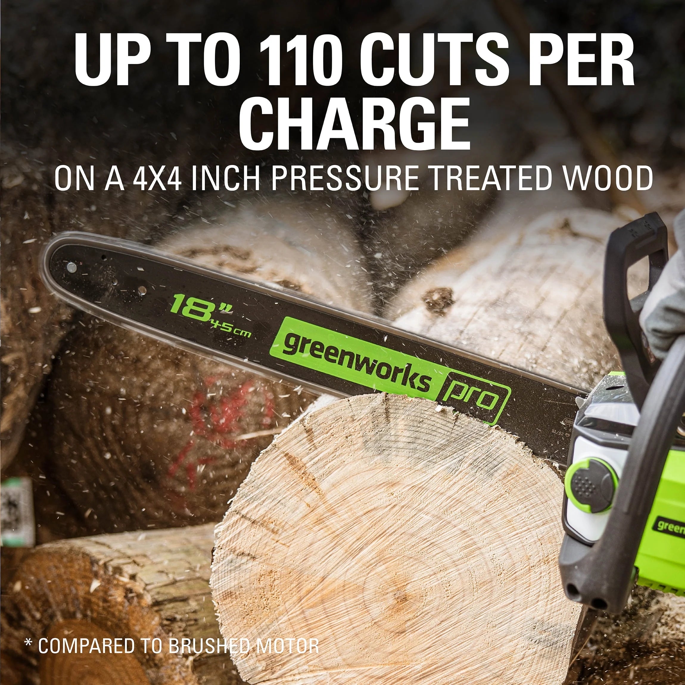 Greenworks 80V 18-inch Cordless Brushless Chainsaw Kit with 2.0 Ah Battery & Charger S659932