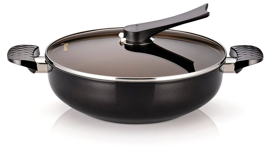 Happycall 5 Layer Diamond Nonstick Party Wok With Lid, 13inch, Stir Fry Pan, Jumbo Cooker, Deep Frying Pan