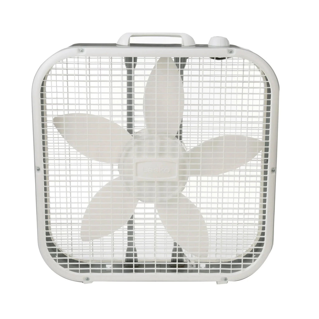 Lasko 20 Classic Box Fan with Weather-Resistant Motor, 3 Speeds, White Y945432