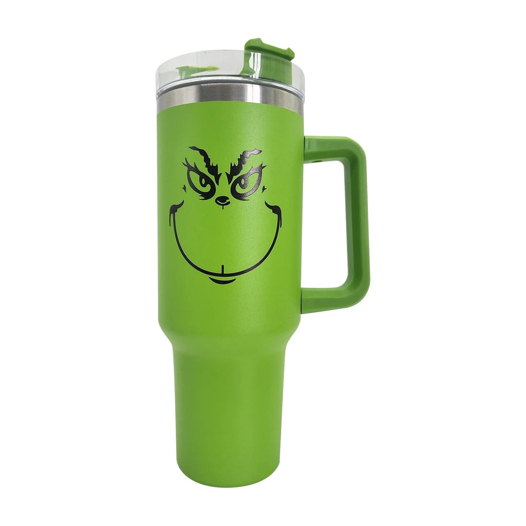 DJKDJL Tumbler with Handle 40 OZ Adventure Quencher Travel Tumbler with, Stainless Steel Insulated Mug, Maintains Heat Cold Ice for Hours, for Coffee Beer Water Beverages F