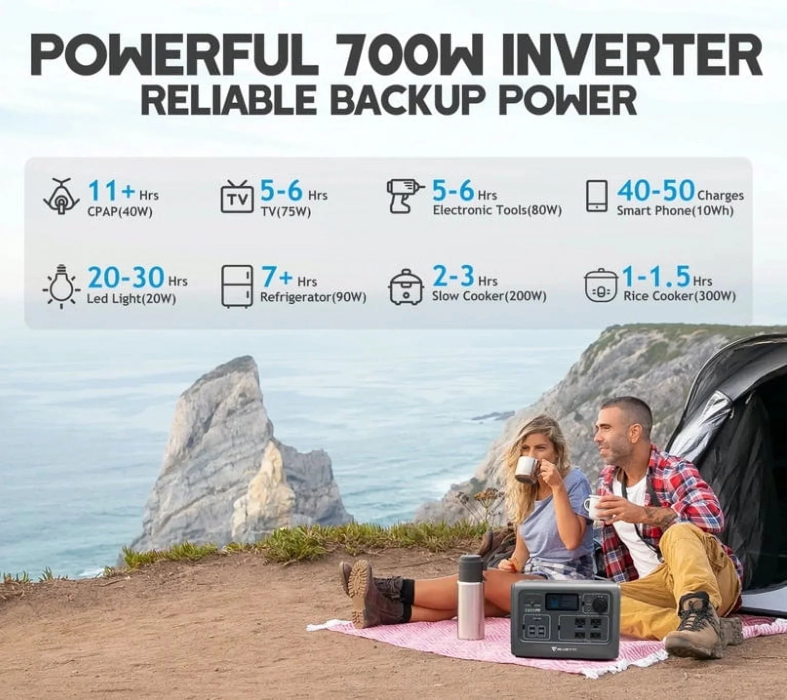 BLUETTI EB55 Portable Power Station 700W 537Wh Q622