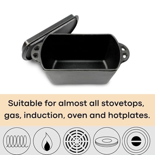 bangminda Cast Iron Bread Loaf Pan with Lid M383