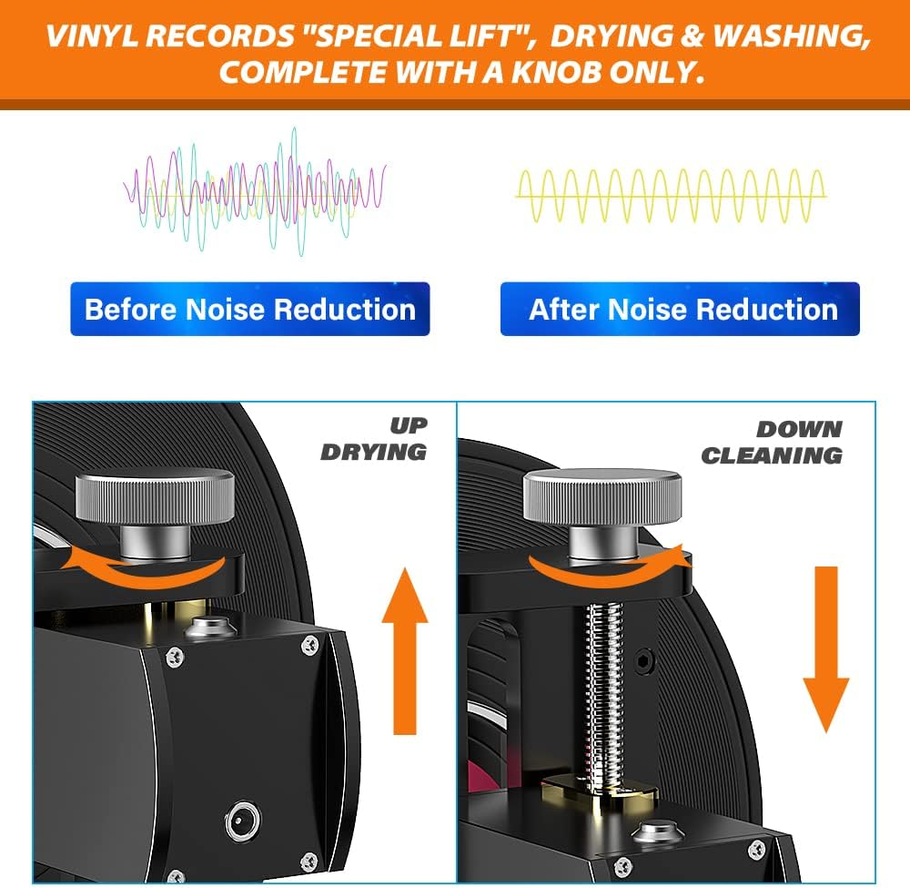 WEWU ROUNDS LP Vinyl Record Ultrasonic Cleaner with Records Bracket S7569