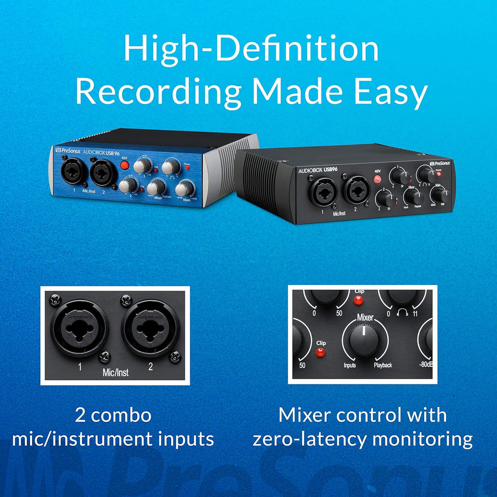 PreSonus AudioBox 96 Studio USB 2.0 Recording Bundle G271