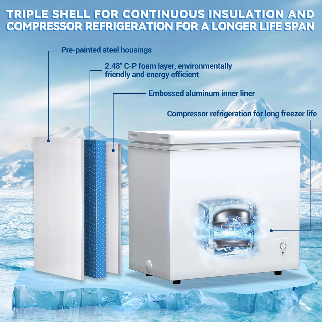7 Cu. Ft. Chest Freezer with Removable Basket and Adjustable Thermostat C279