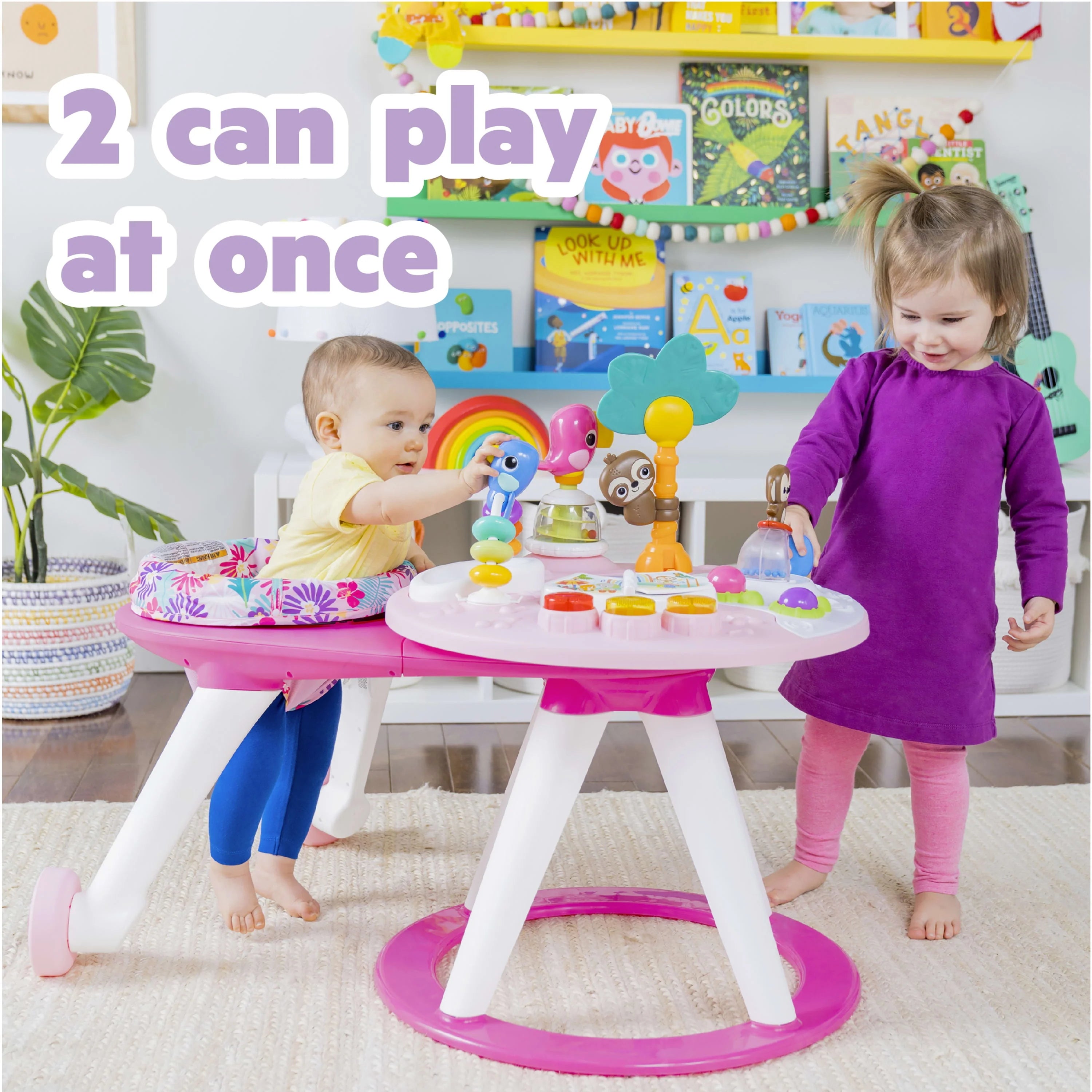 Bright Starts Around We Go 2-in-1 Baby Activity Center & Table, Tropic Coral J1927